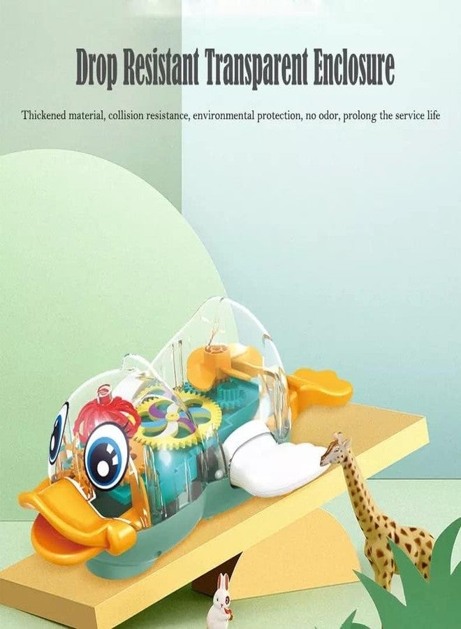 Fezeedi Play Bump n Go 3D Gear Transparent Duck Toy with Sound and Colorful Lights I Musical Toy for Boys and Girls,Kids Toys,Kids Sound Toy I Birthday Gift - Image 2